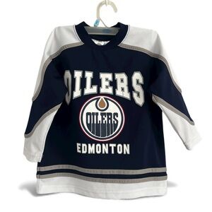 Youth Edmonton Oilers Navy and White Hockey Jersey